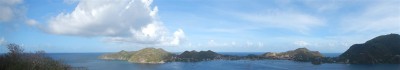 Blick vom Fort über die Iles des Saintes