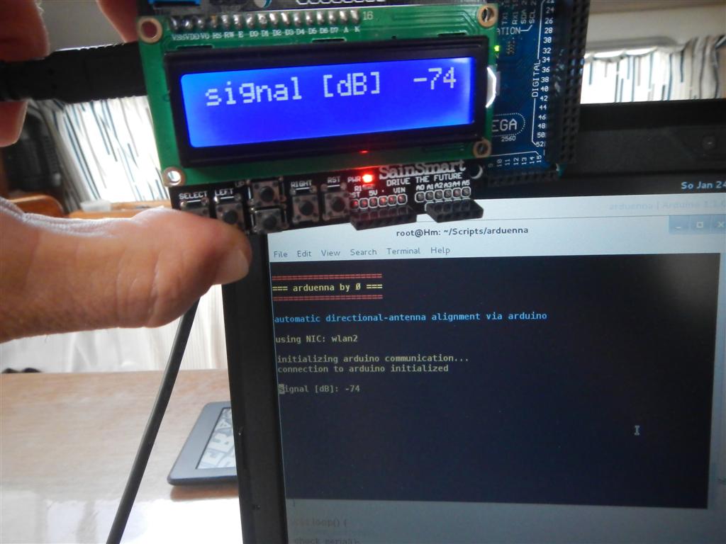 arduenna software on arduino and laptop